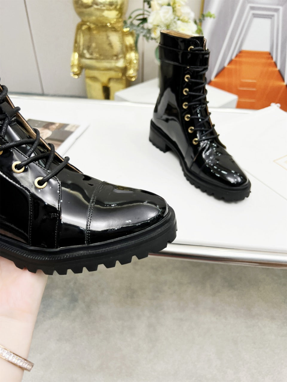 ЧЕРЕВИКИ BALMAIN 26S З ЧОРНОЇ ГЛЯНЦЕВОЇ ТЕЛЯЧОЇ ШКІРИ