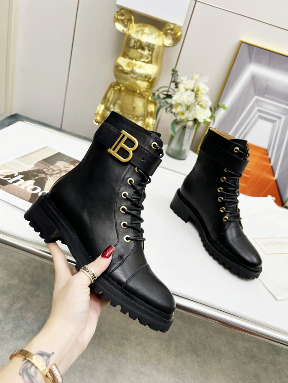 ЧЕРНІ ЧОБОТИ BALMAIN 26S З ТЕЛЯЧОЇ ШКІРИ