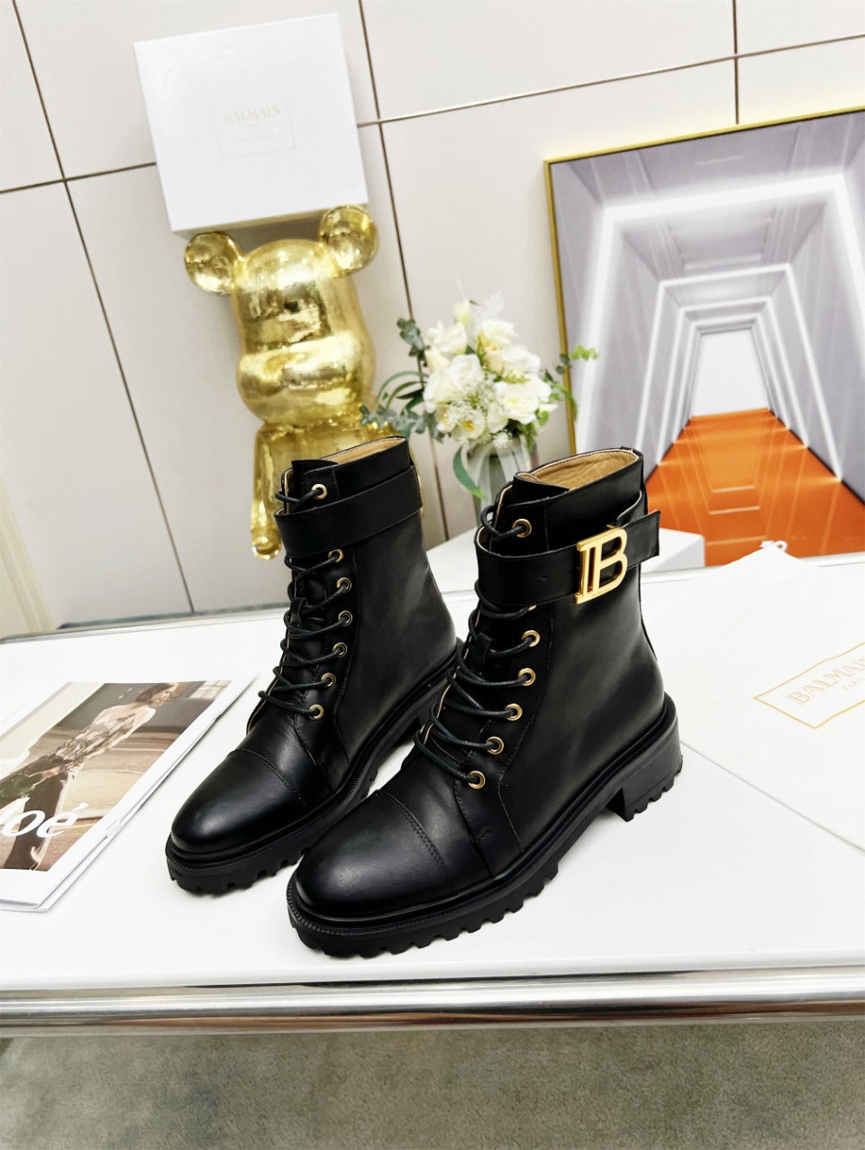 ЧЕРНІ ЧОБОТИ BALMAIN 26S З ТЕЛЯЧОЇ ШКІРИ