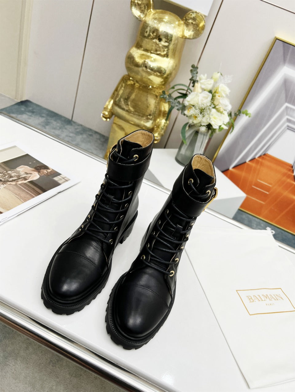 ЧЕРНІ ЧОБОТИ BALMAIN 26S З ТЕЛЯЧОЇ ШКІРИ