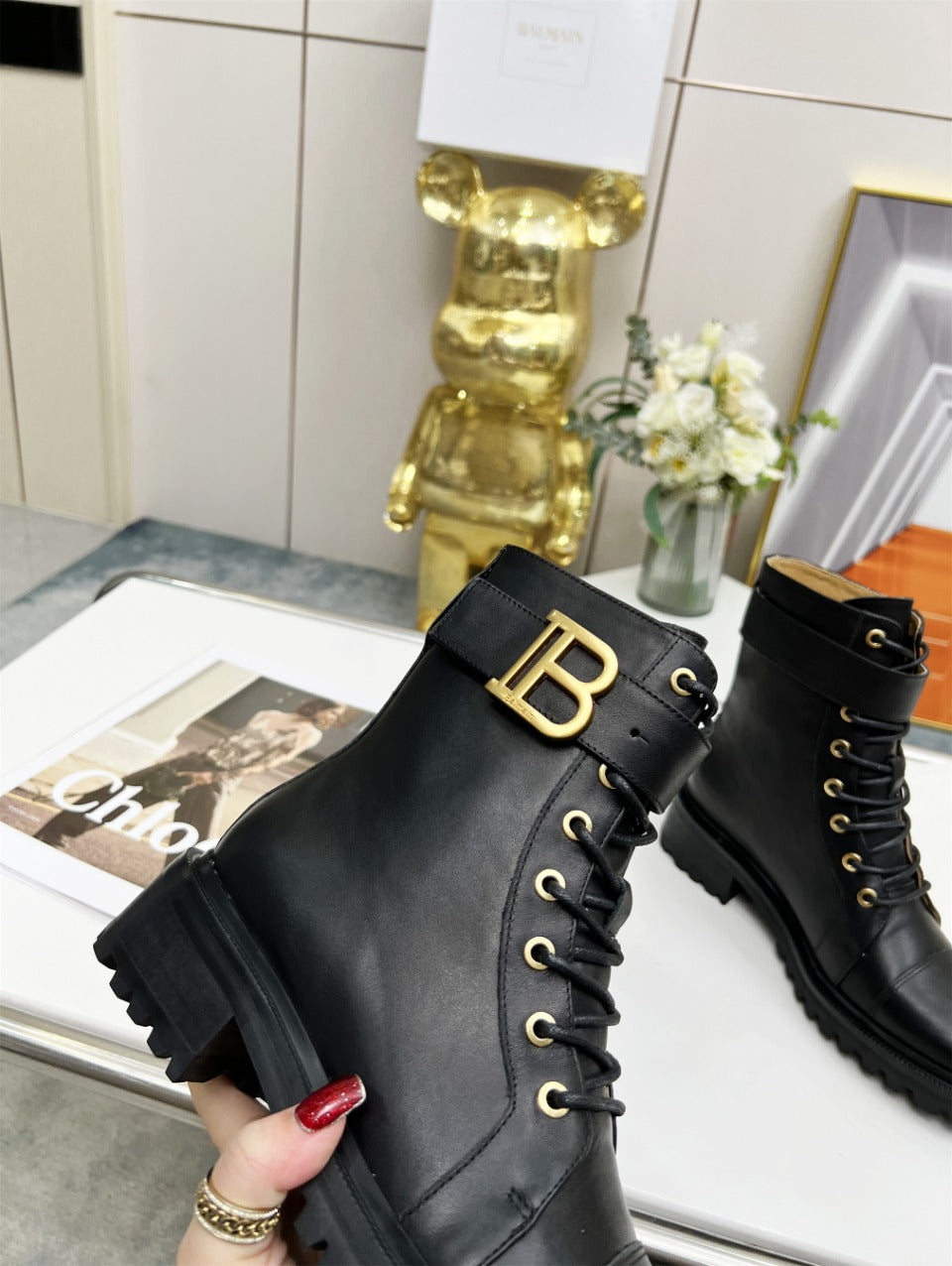 ЧЕРНІ ЧОБОТИ BALMAIN 26S З ТЕЛЯЧОЇ ШКІРИ