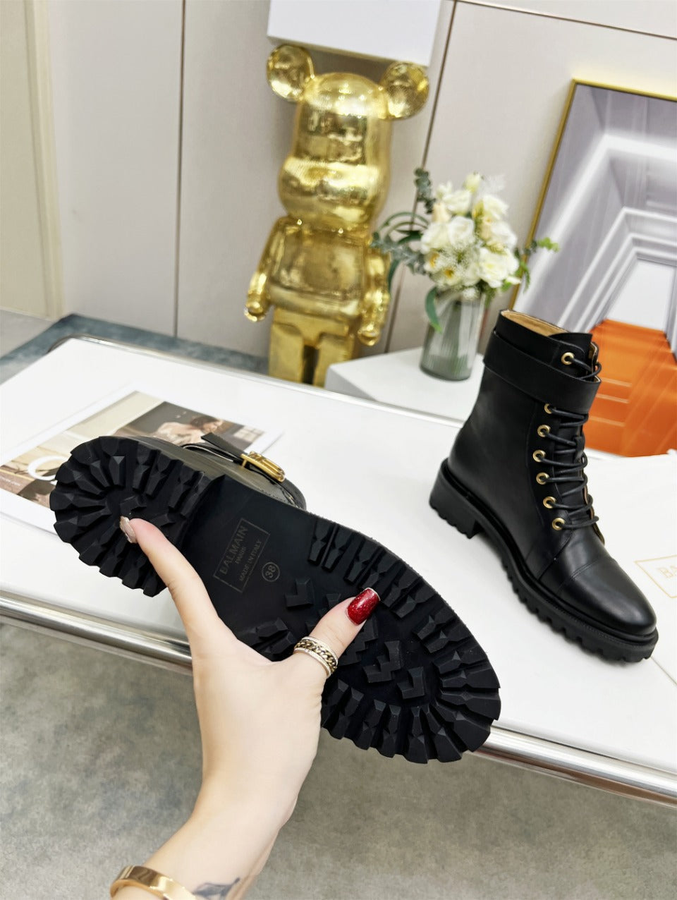 ЧЕРНІ ЧОБОТИ BALMAIN 26S З ТЕЛЯЧОЇ ШКІРИ