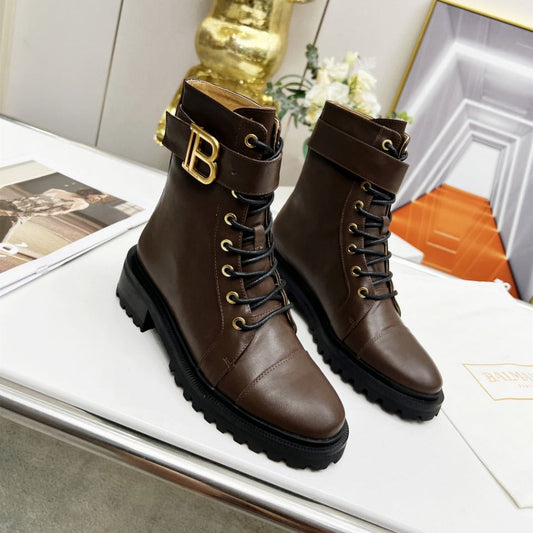ЧЕРЕВИКИ BALMAIN 26S З ТЕМНО-КОРИЧНЕВОЇ ТЕЛЯЧОЇ ШКІРИ