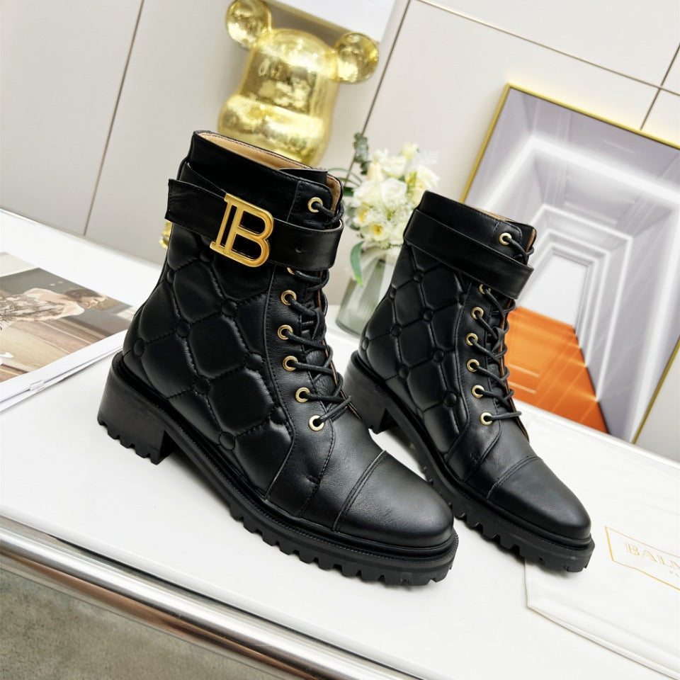 ЧЕРЕВИКИ BALMAIN 26S COMBAT З ЧОРНОЇ ТЕЛЯЧОЇ ШКІРИ
