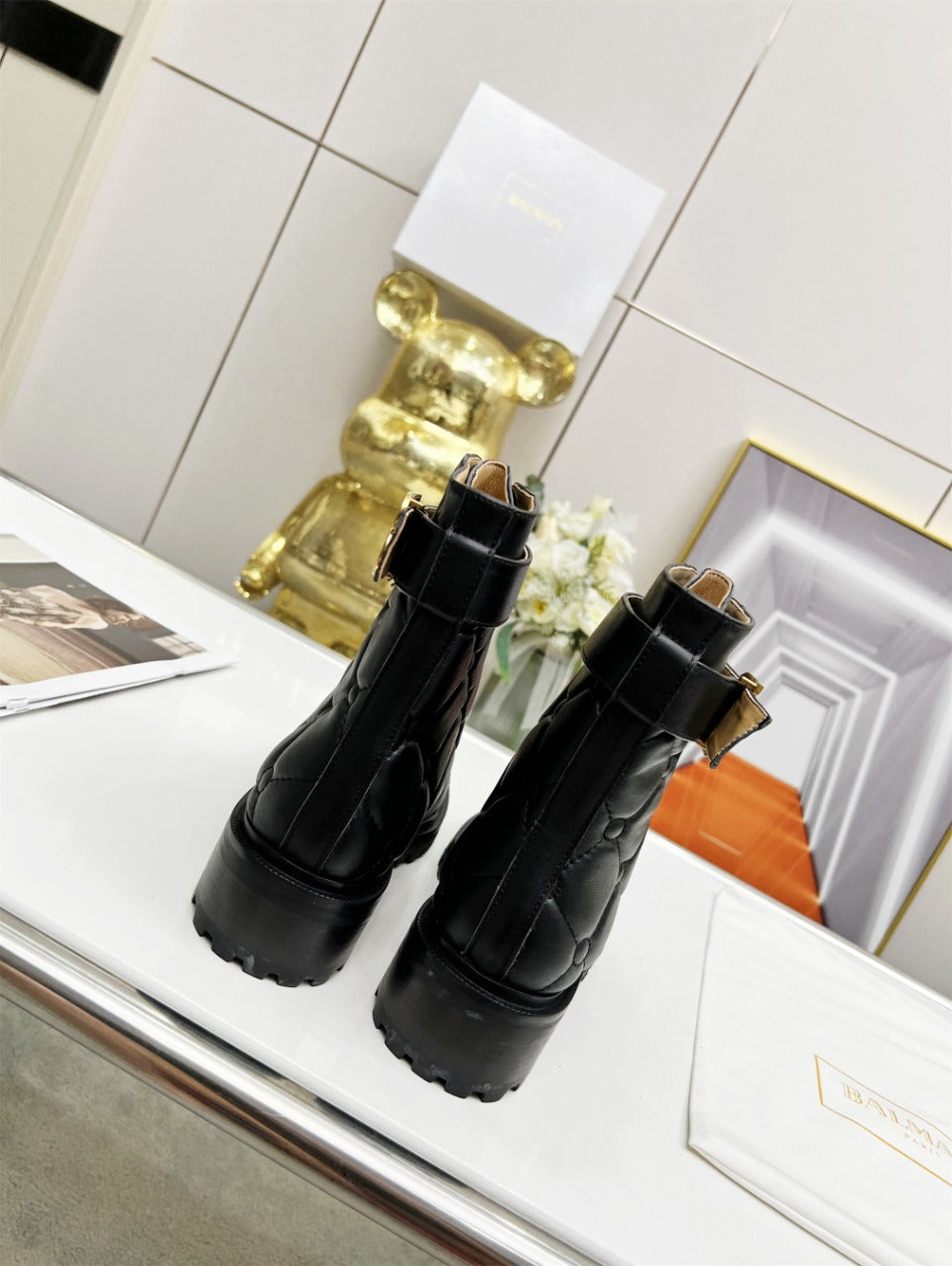 ЧЕРЕВИКИ BALMAIN 26S COMBAT З ЧОРНОЇ ТЕЛЯЧОЇ ШКІРИ