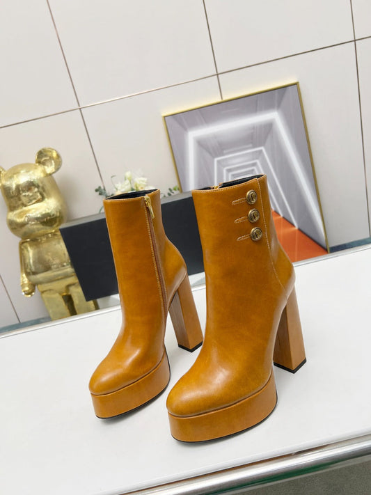 ЧЕРЕВИКИ BALMAIN 26S З КОРИЧНЕВОЇ ТЕЛЯЧОЇ ШКІРИ, 135 ММ