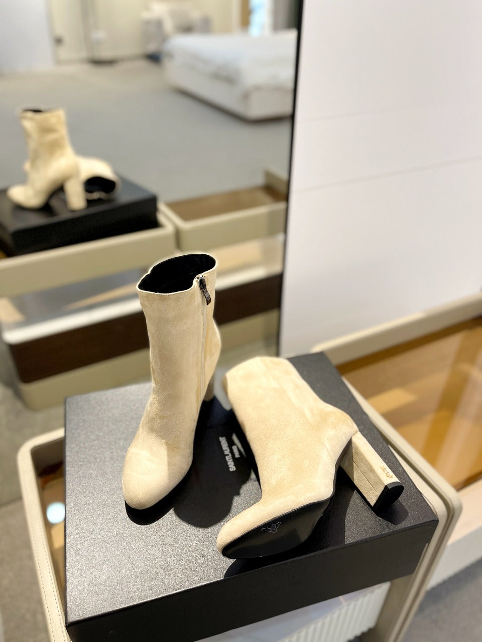 SL HONORÉ BOOTIES FLAX SUEDE - 34