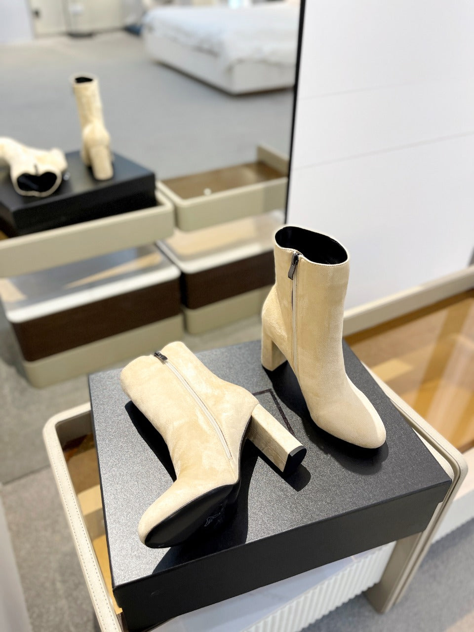 SL HONORÉ BOOTIES FLAX SUEDE - 34