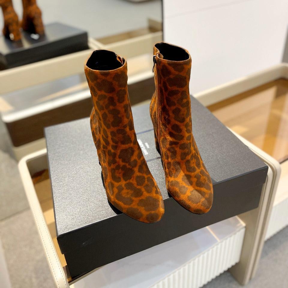 SL HONORÉ BOOTIES LEOPARD BRICK SUEDE - 34