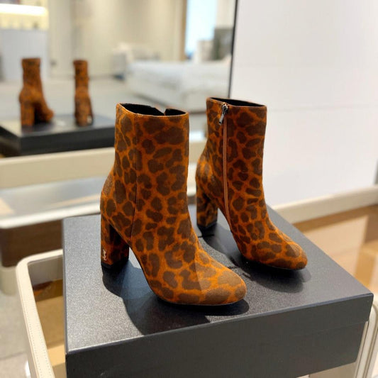 SL HONORÉ BOOTIES LEOPARD BRICK SUEDE - 34