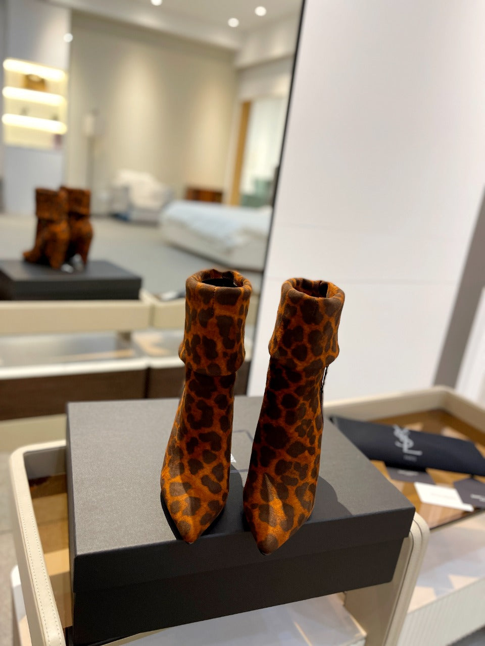 SL NIKI BOOTIES LEOPARD BRICK SUEDE - 34