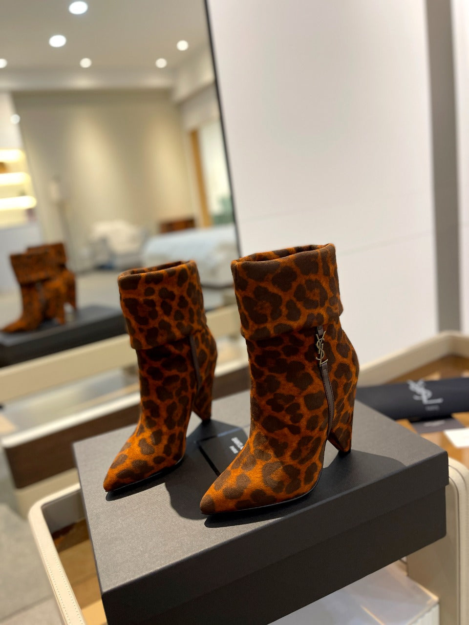 SL NIKI BOOTIES LEOPARD BRICK SUEDE - 34