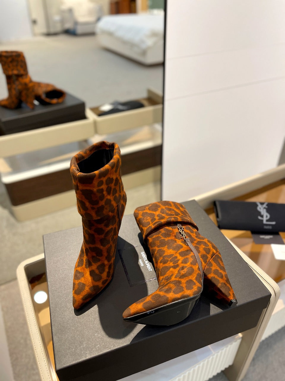 SL NIKI BOOTIES LEOPARD BRICK SUEDE - 34