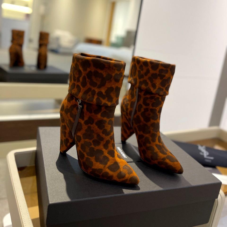 SL NIKI BOOTIES LEOPARD BRICK SUEDE - 34