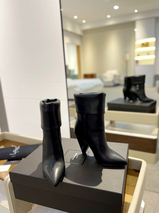 SL NIKI BOOTIES BLACK CALFSKIN - 34