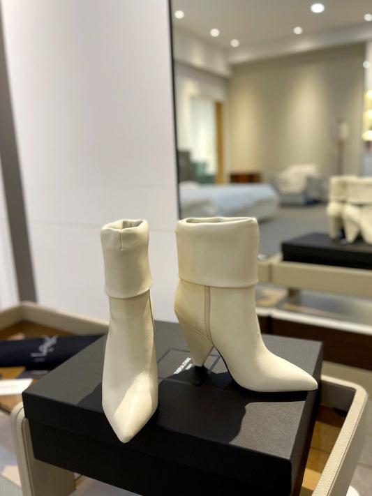 SL NIKI BOOTIES WHITE CALFSKIN - 34