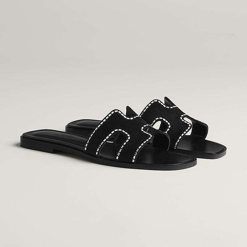 0RAN SANDAL NOIR WHITE - 35