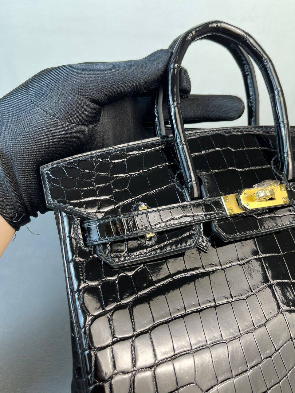 BIRKIN CROCODILE EMBOSSED TOP HANDLE ICONIC BAG