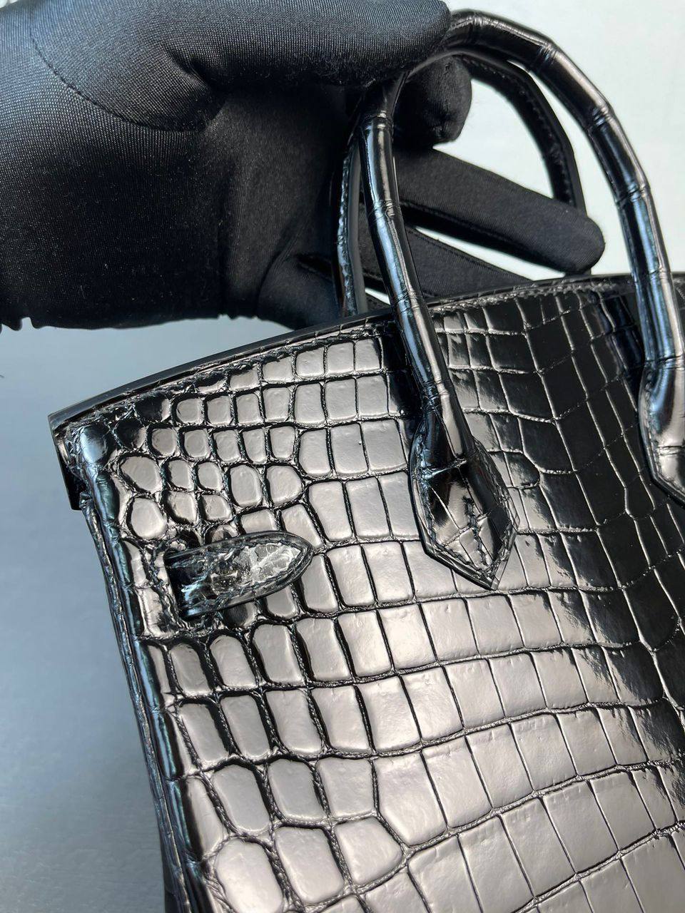 BIRKIN CROCODILE EMBOSSED TOP HANDLE ICONIC BAG