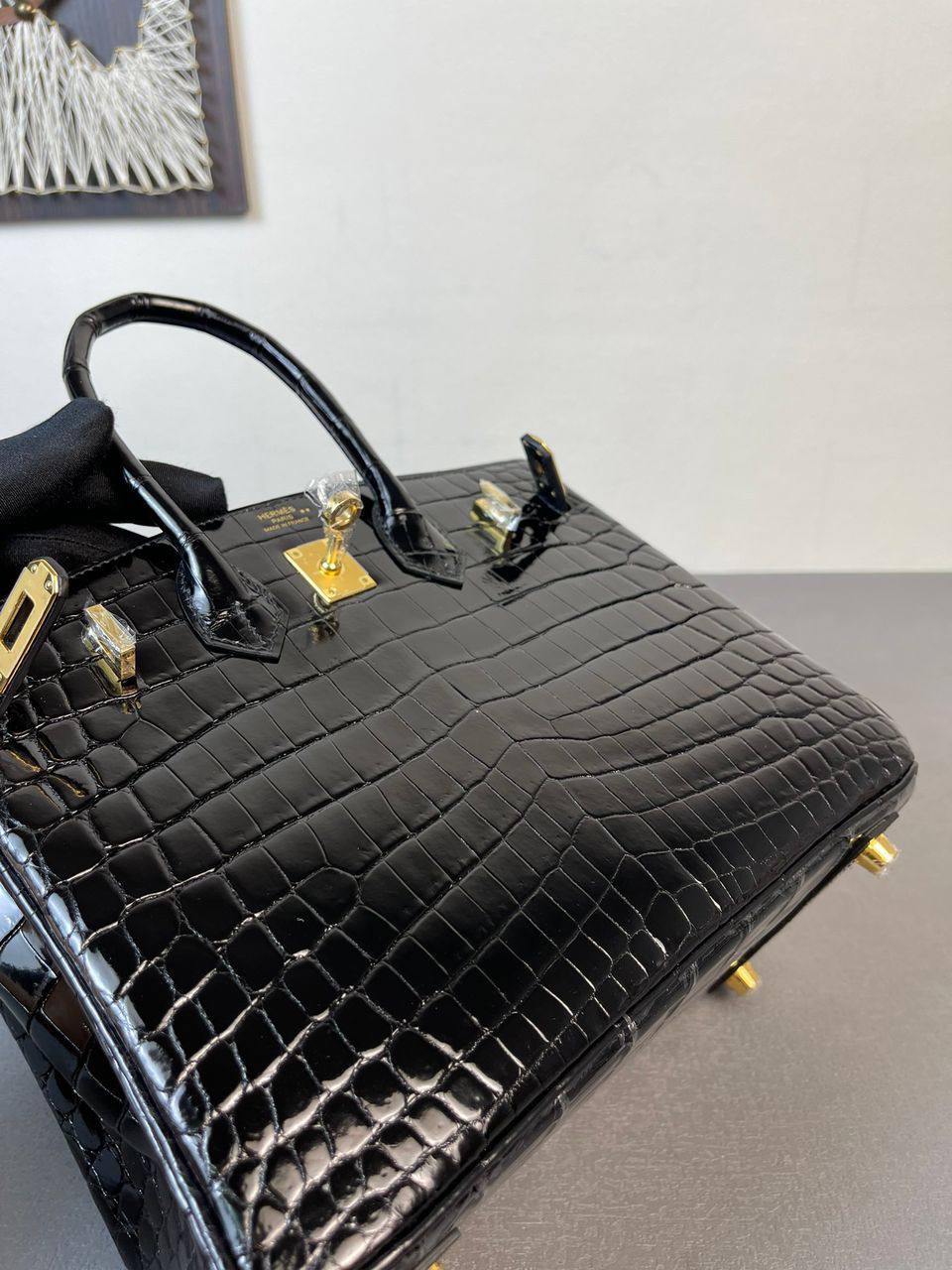 BIRKIN CROCODILE EMBOSSED TOP HANDLE ICONIC BAG