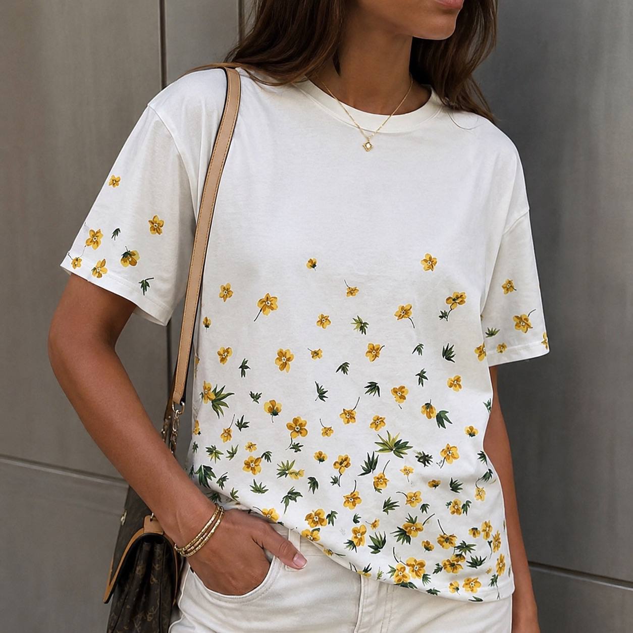 DIOR DAISY FLOWER PRINT TSHIRT