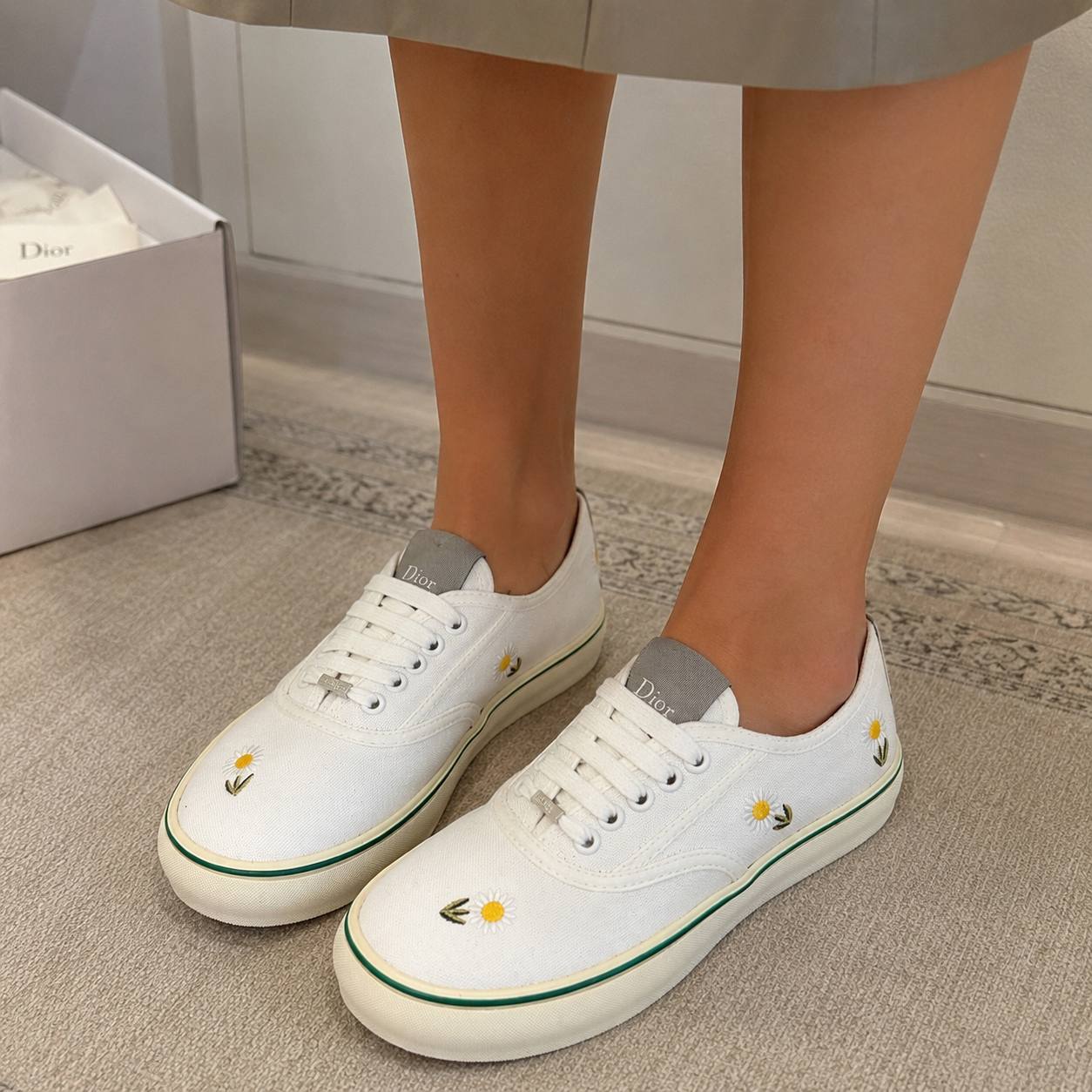 DIOR DAISY EMBROIDERED SNEAKERS