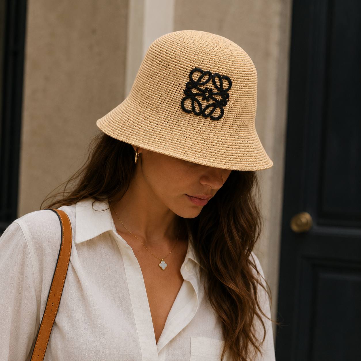 LOEWE RUFFIA BUCKET HAT