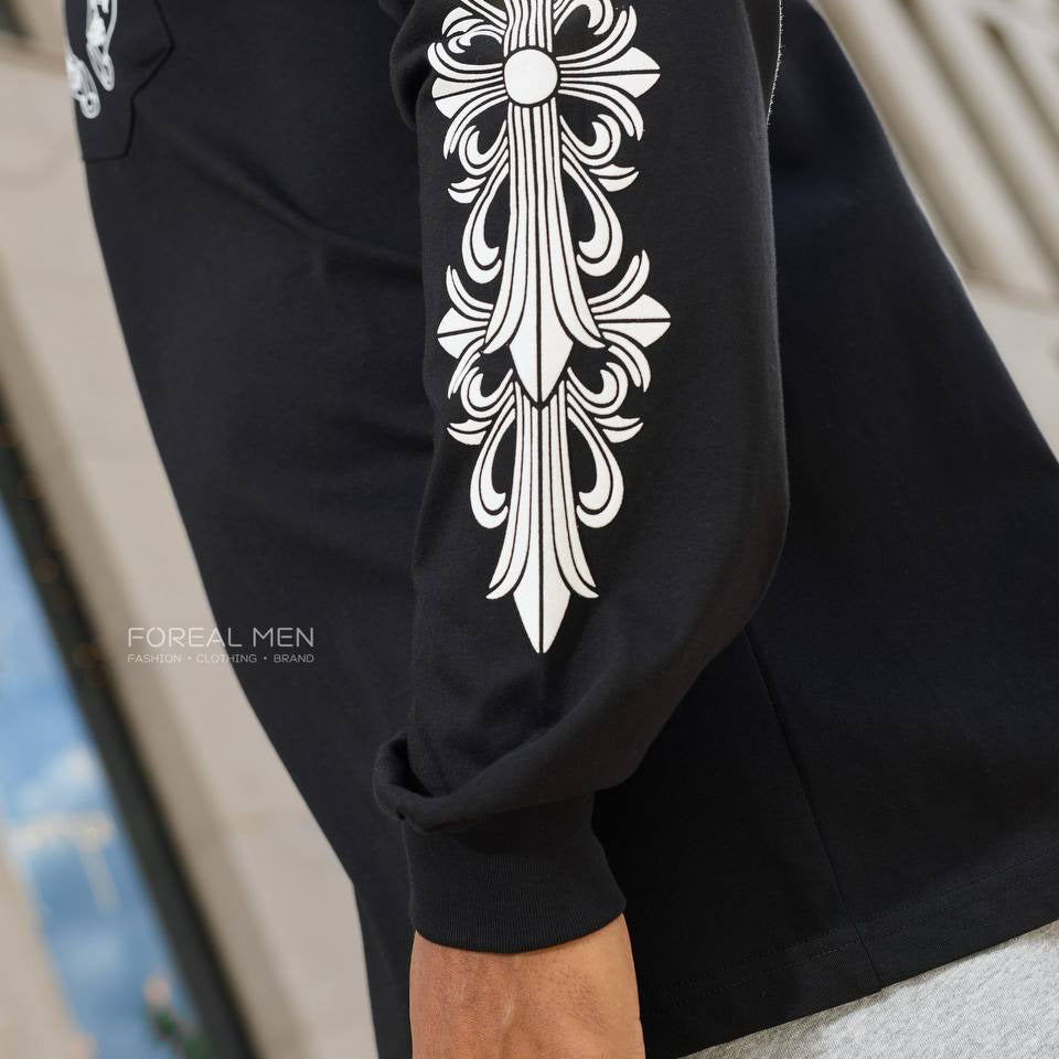 Chrome Hearts Black Long Sleeve Graphic Shirt