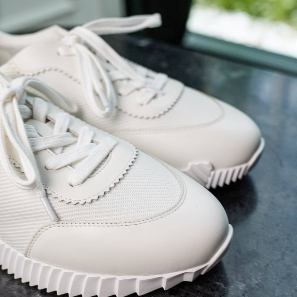 Hermès Bouncing Sneakers – White & Orange