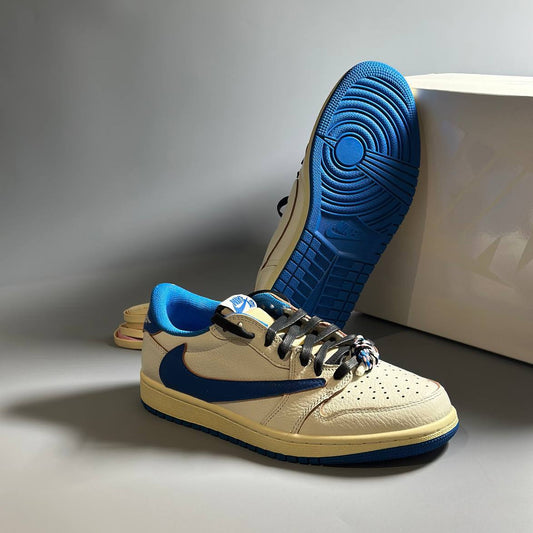 Travis Scott x Fragment x Air Jordan 1 Low OG SP – Sail Military Blue