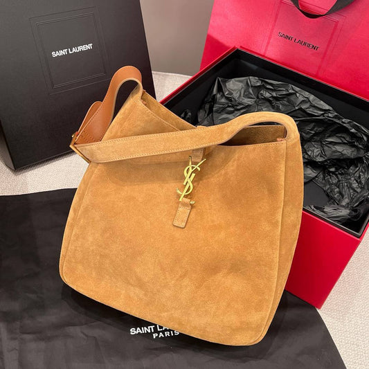 Saint Laurent Le 5 à 7 Hobo Bag – Caramel Cognac Suede
