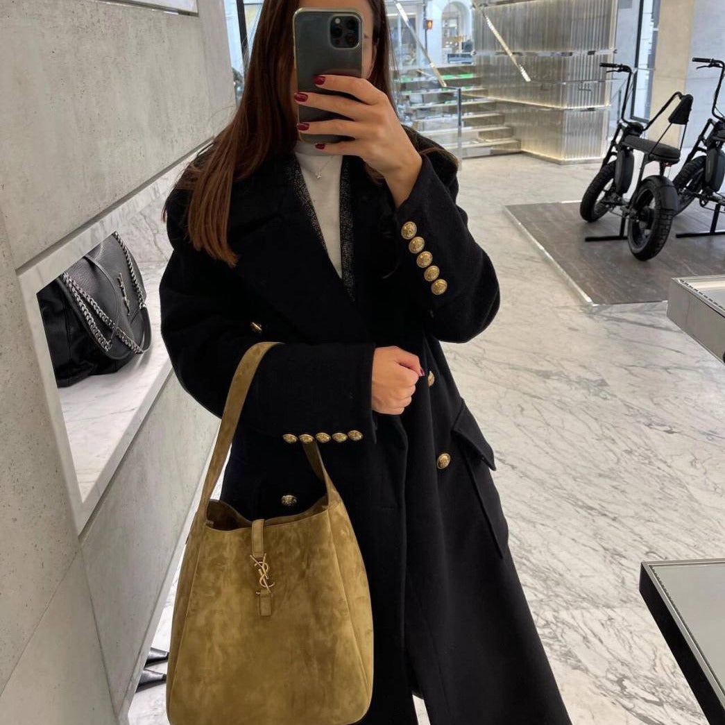 Saint Laurent Le 5 à 7 Hobo Bag – Caramel Cognac Suede