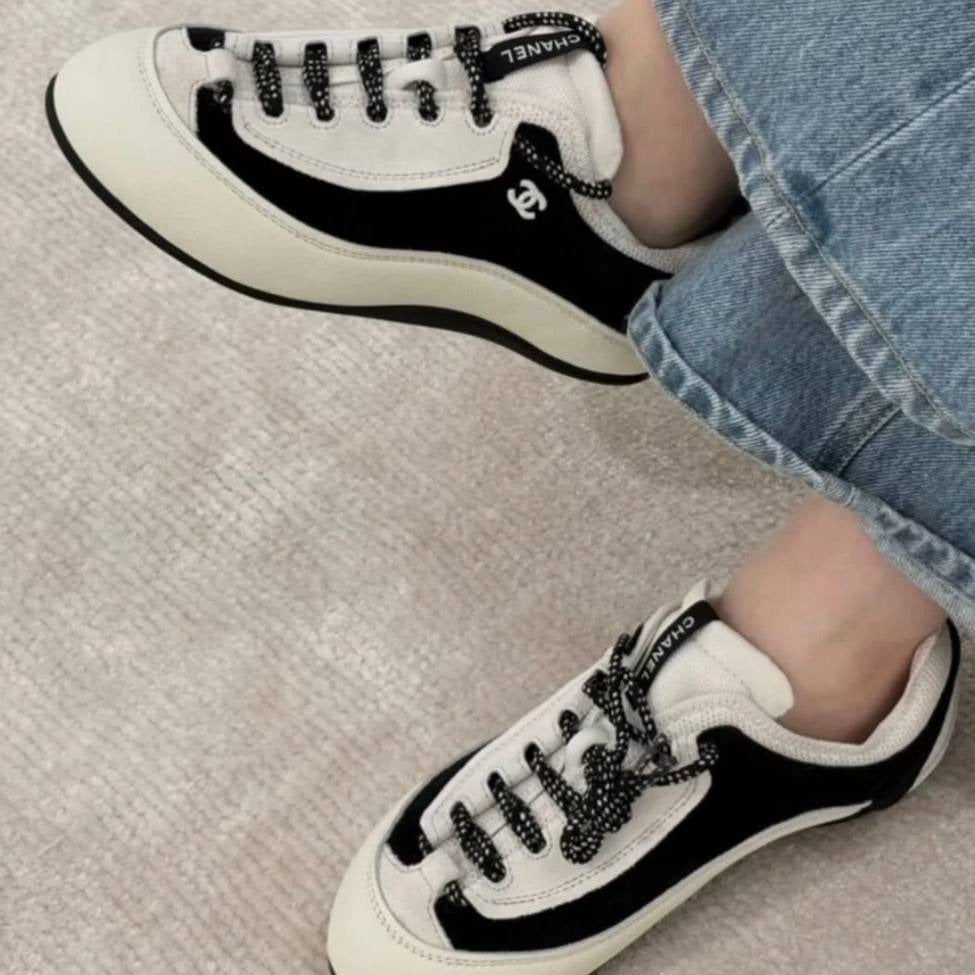 Chanel Low-Top Sneakers – Ivory & Black