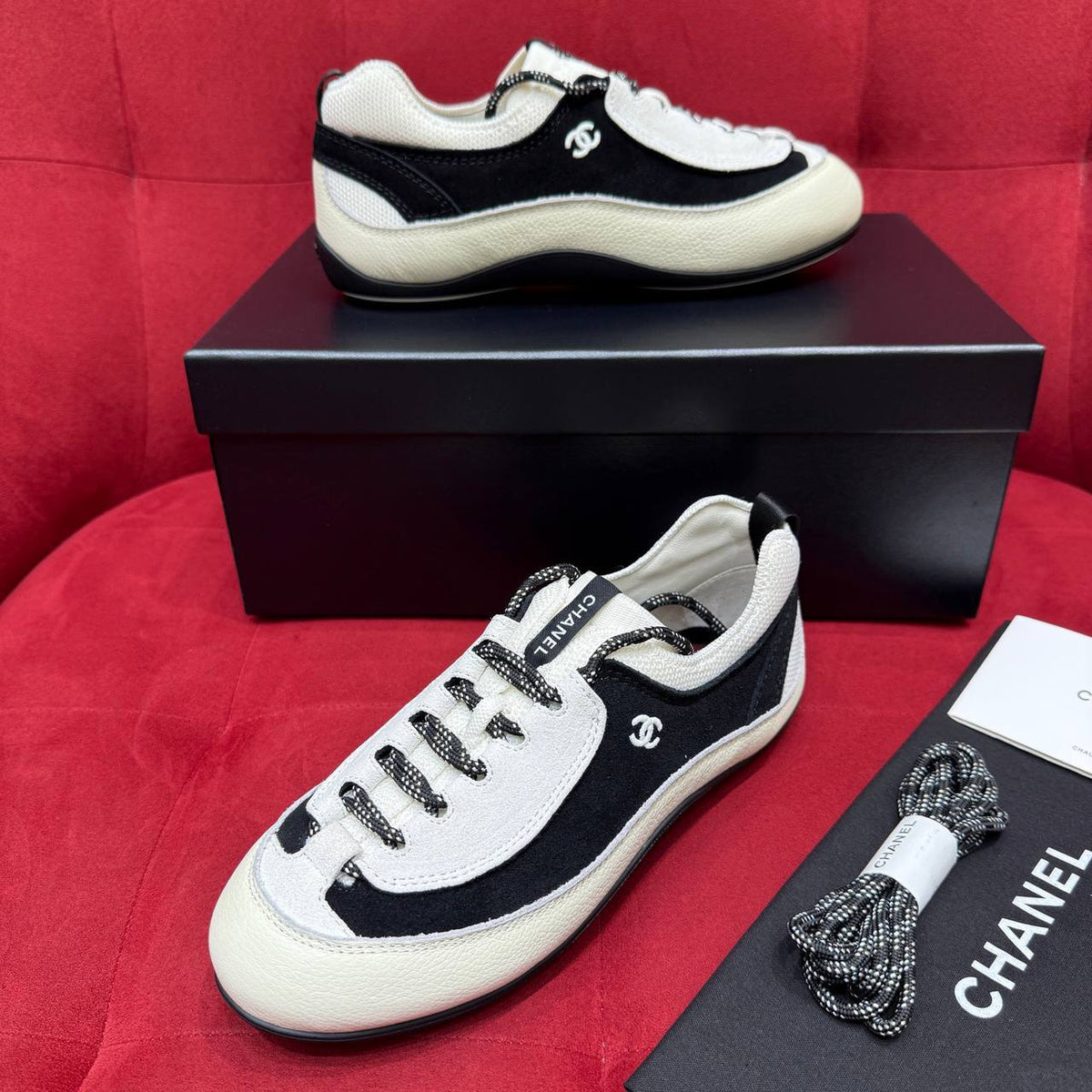 Chanel Low-Top Sneakers – Ivory & Black