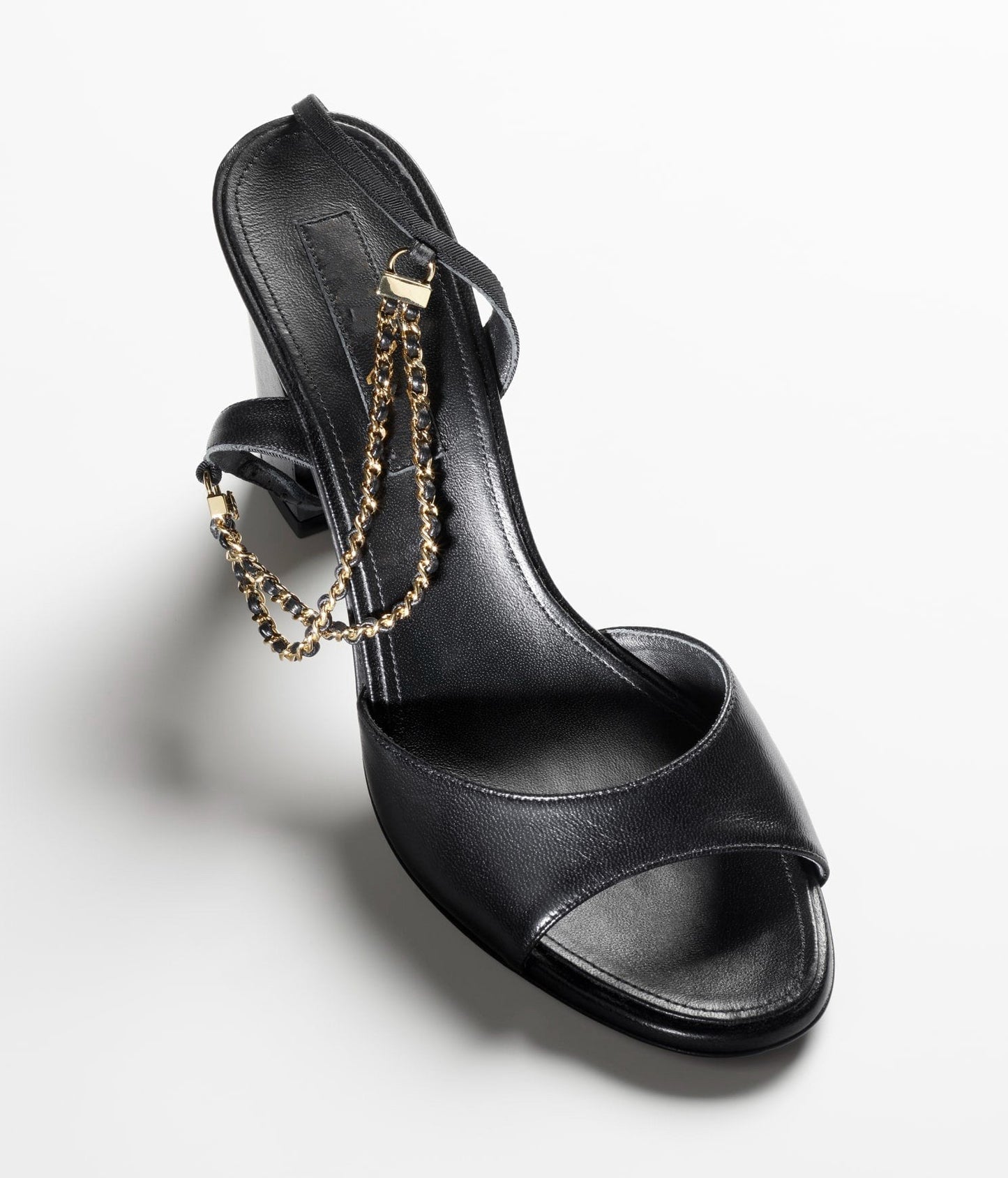 sandals black lambskin grosgrain - 35