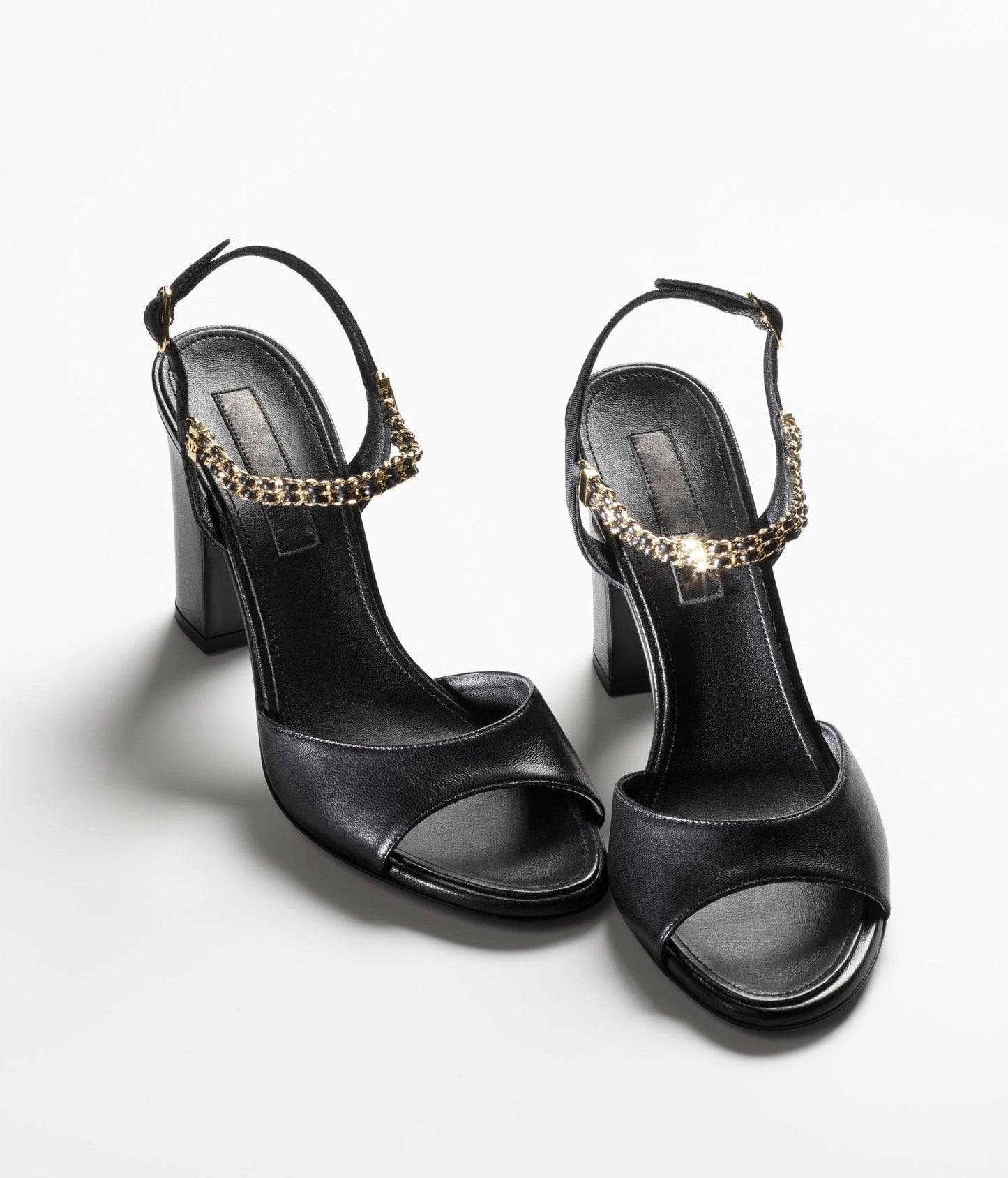 sandals black lambskin grosgrain - 35