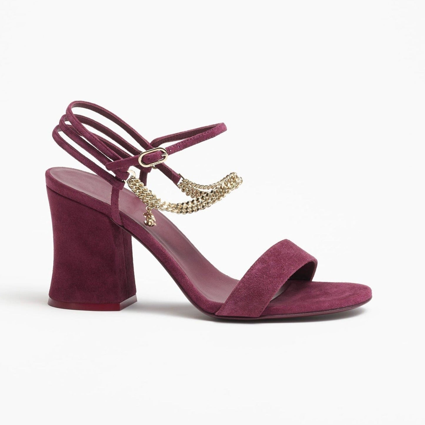 SANDALS BURGUNDY SUEDE CALFSKIN - 35