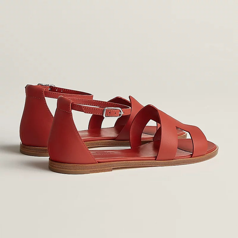 SANTORINI SANDAL SCARLET CALFSKIN - 35