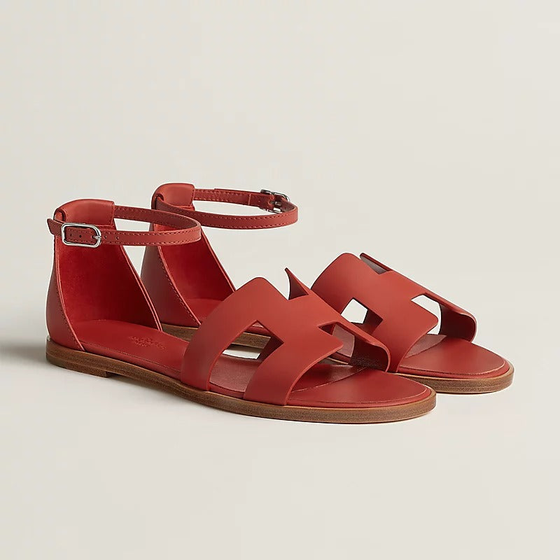 SANTORINI SANDAL SCARLET CALFSKIN - 35
