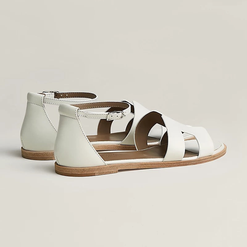 SANTORINI SANDAL WHITE CALFSKIN - 35