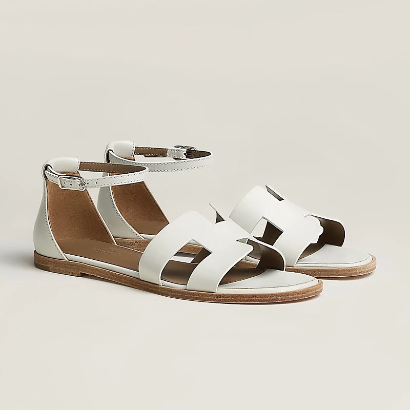 SANTORINI SANDAL WHITE CALFSKIN - 35