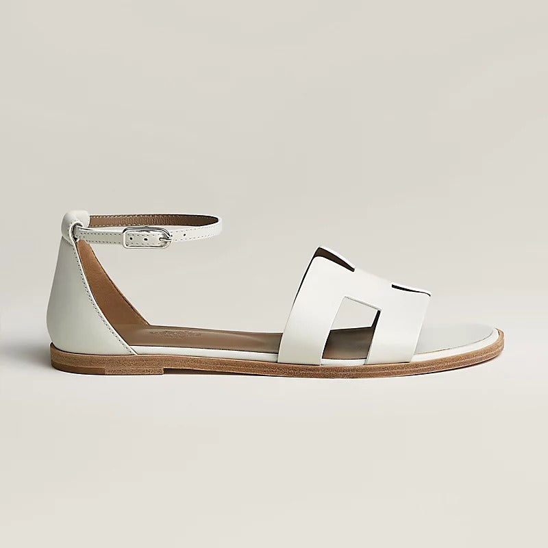 SANTORINI SANDAL WHITE CALFSKIN - 35