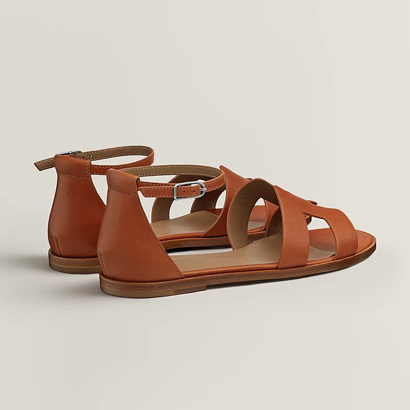 SANTORINI SANDAL CARAMEL CALFSKIN - 35