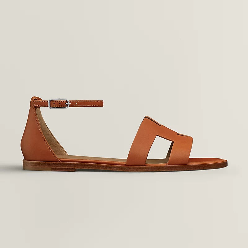 SANTORINI SANDAL CARAMEL CALFSKIN - 35