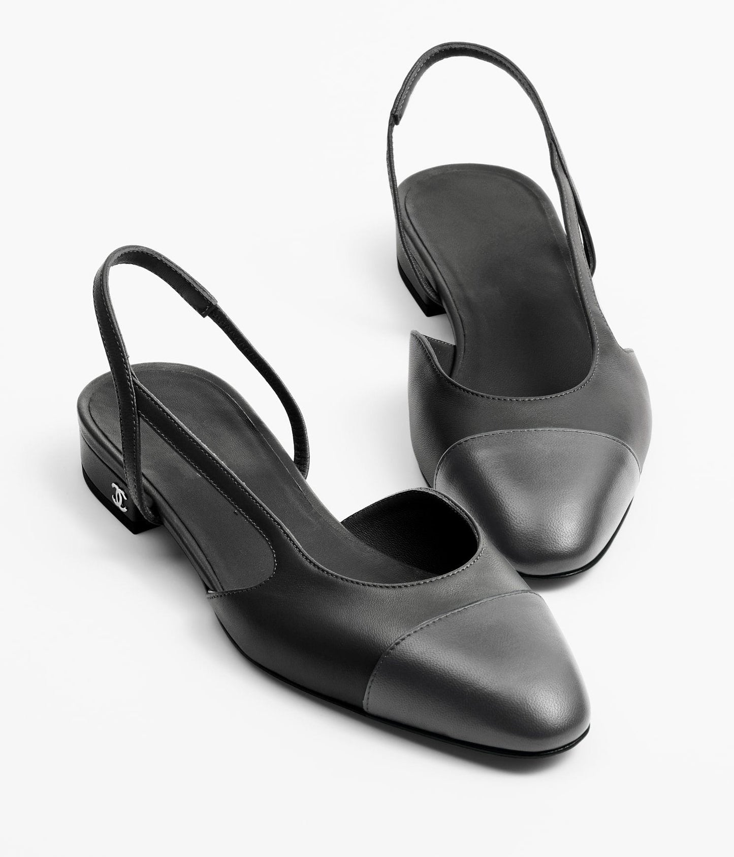SLINGBACKS BLACK DARK GRAY LAMBS - 35
