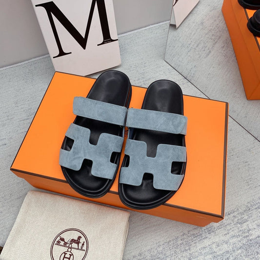 Chypre Sandal Black insole Light Blue lining - 35