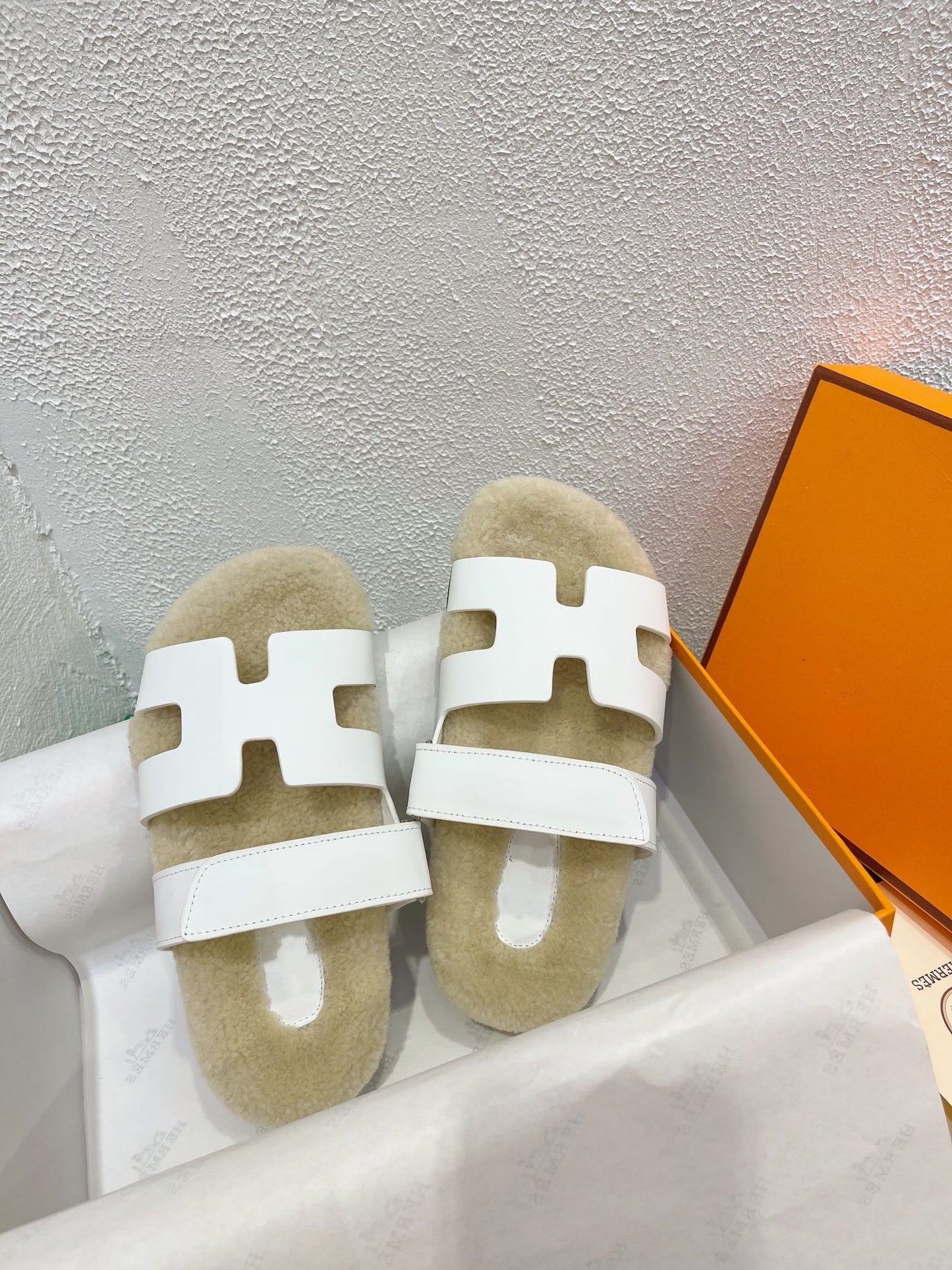 Chypre Sandal White shearling insole White goatskin lining - 35