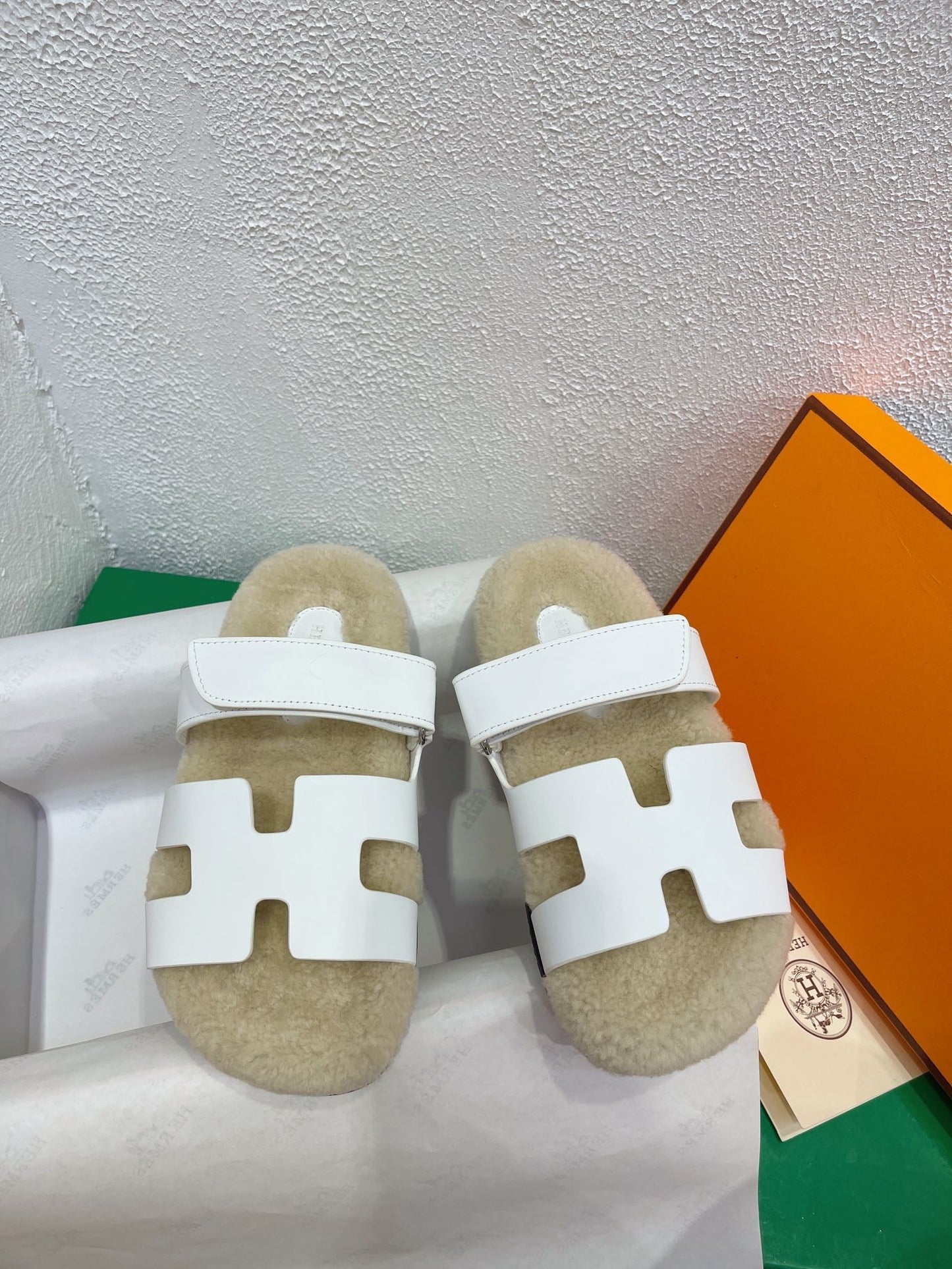 Chypre Sandal White shearling insole White goatskin lining - 35