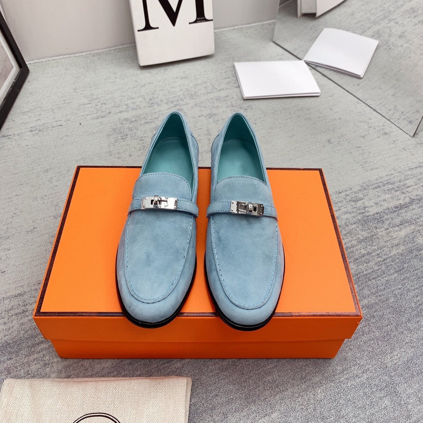 Destin Loafer Suede Light Blue - 35