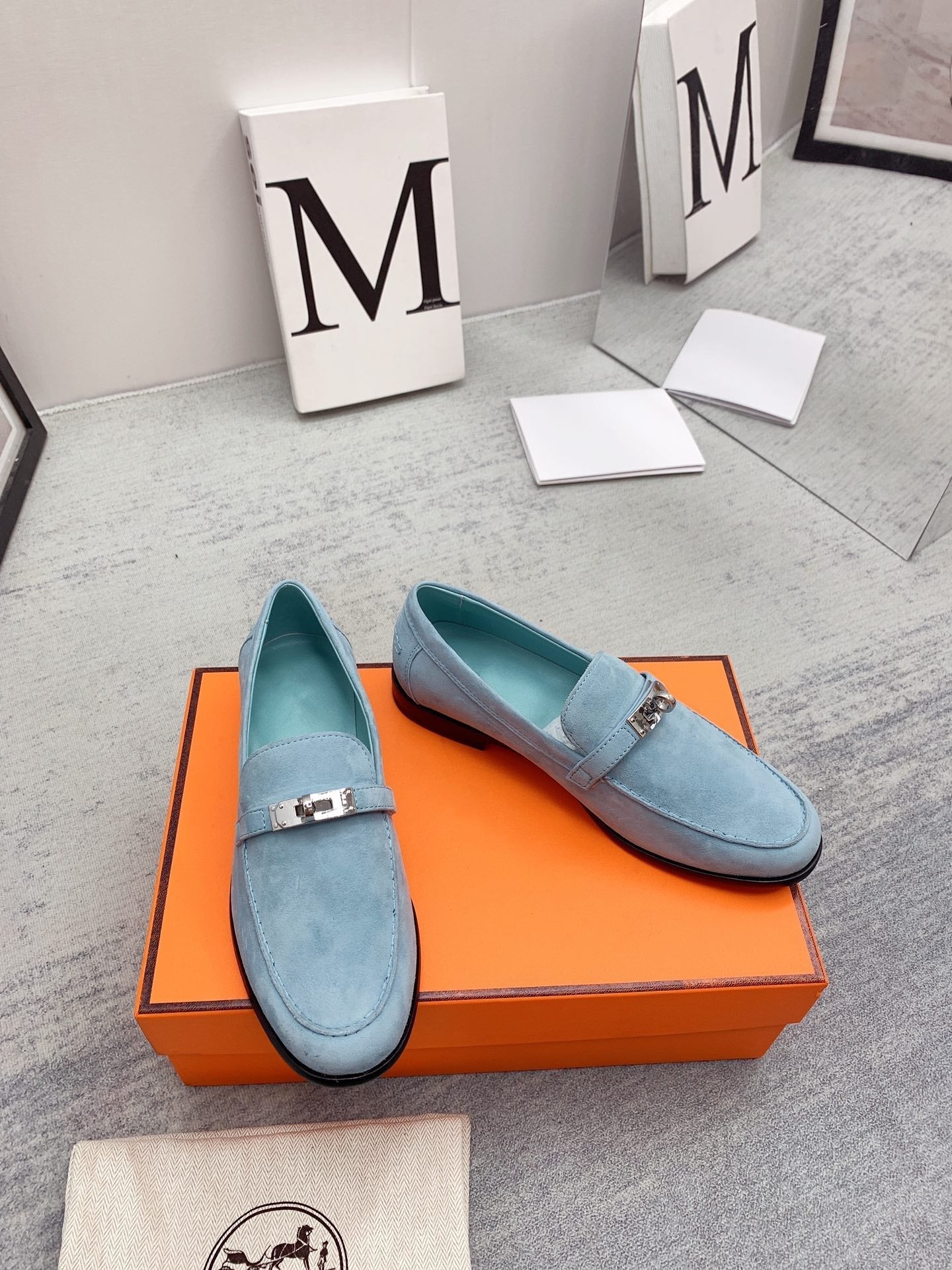 Destin Loafer Suede Light Blue - 35
